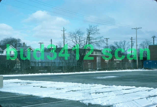 MILW Milwaukee Road YARD SCENE at Waukesha WI 1975 ORIGINAL Slide!