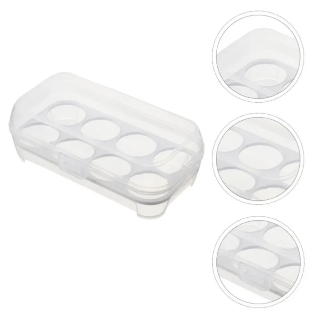 2pcs Clear Egg Cartons Egg Dispenser Container Egg Packing Case