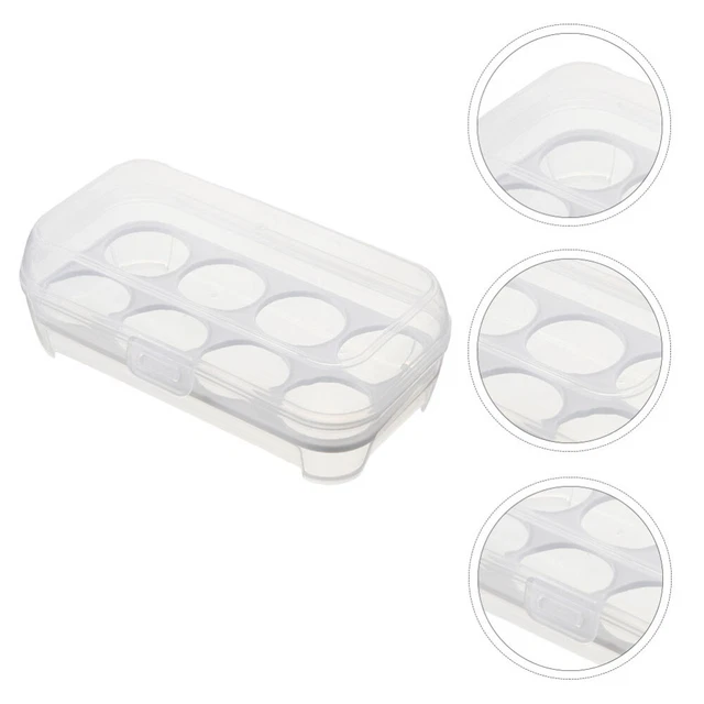 2pcs Clear Egg Cartons Egg Dispenser Container Egg Packing Case