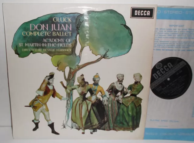 SXL 6339 Gluck Don Juan Complete Ballet ASMF Neville Marriner ED3 W/B