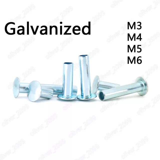 Remaches semitubulares de cabeza ovalada de acero galvanizado M3 M4 M5 M6