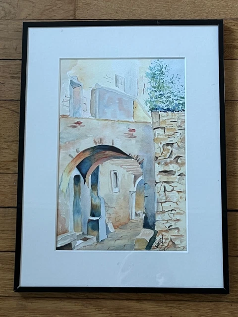 ART DESSIN TABLEAU Aquarelle signée Anne Marie Venturi Bateau (L17/A2