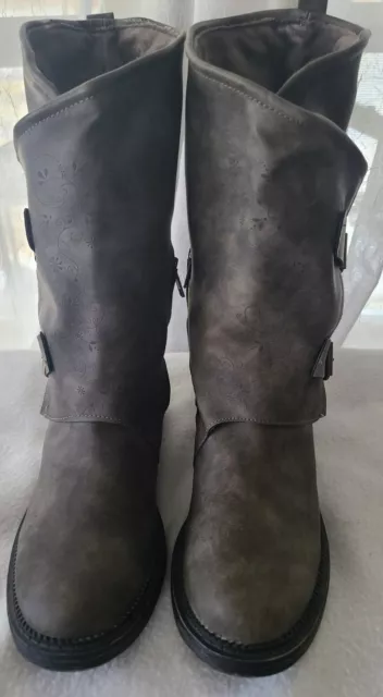 So Authentic American Heritage Outlet Grey half calf 8.5M Boots  Velour inside K