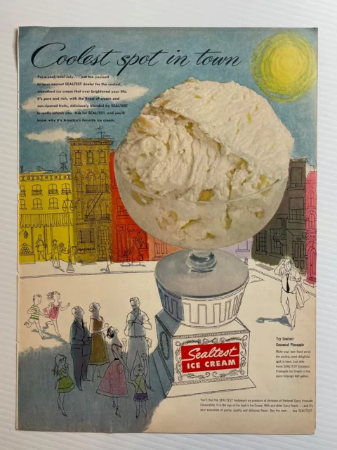 1950s - Sealtest Ice Cream Print AD (Cocoanut Pineapple Ice Cream Advertisement)