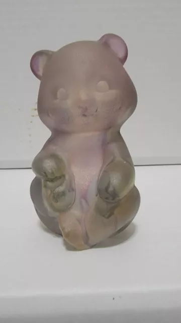 FENTON ART GLASS 1980'S RUEVEN COLLECTION FOR NOUVEAU CO. Sitting BEAR FIGURINE