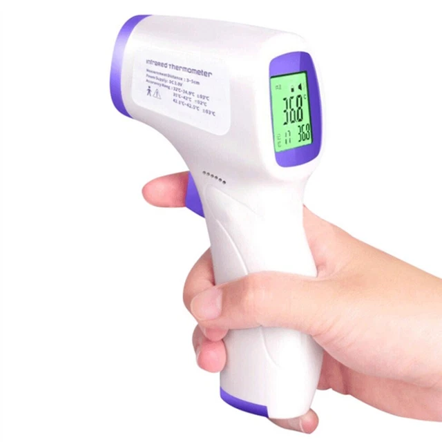 Pistola de temperatura digital para frente infrarrojo sin contacto con termómetro para bebé adulto