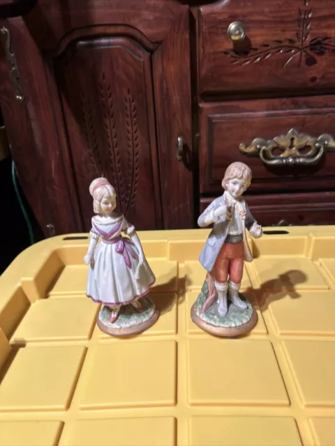 Set Of Two Boy And Girl Figurine 55/837 Kalk Germany Girl Dancer