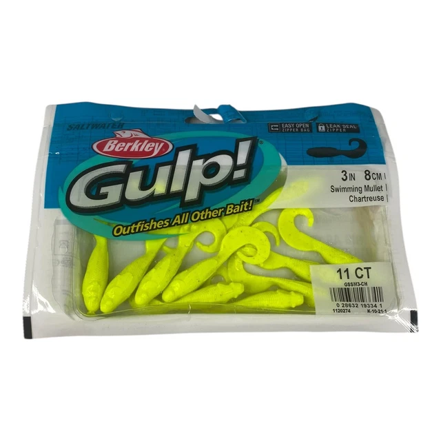 Berkley Gulp! Saltwater Swimming Mullet – Glow/Orange, 6 Inch (15cm) Soft Bait - View #5