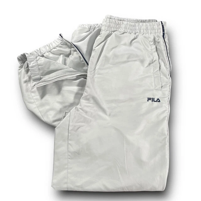 Pantaloni di Tuta Fila Vintage Bianco Panna da Uomo Microfibra - Taglia L Comodi