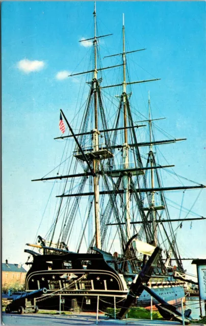 Vtg Boston MA USS Constitution Old Ironsides Boston Navy Shipyard Postcard