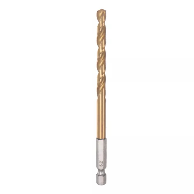 6.2mm M35 High Speed Steel Titanium Hex Twist Drill Bit with 1/4" Shank