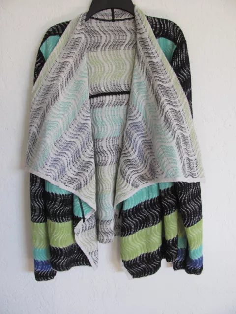NIC + ZOE SHADED WAVES REVERSIBLE OPEN FRONT DRAPED CARDIGAN Size XL -NWT $168 2