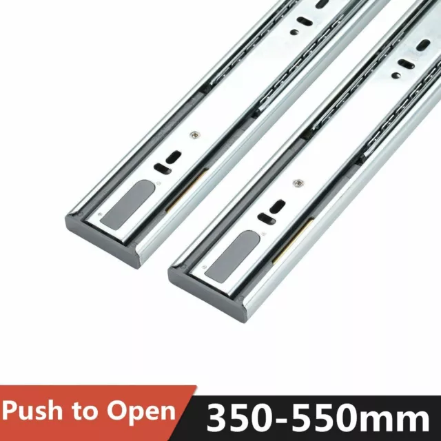 1-10 Pairs Push To Open Drawer Slides Runners Ball Bearing Heavy Duty Trailers