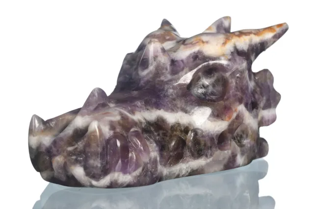 Artículos de colección talla de dragón de cristal natural Chevron de 3,27" #35W77
