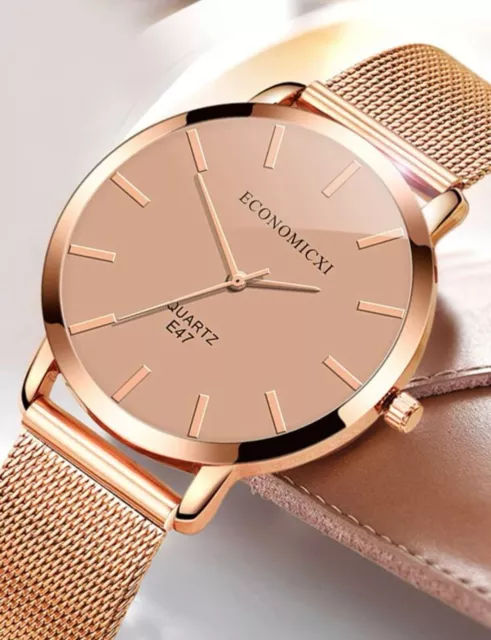 Ladies Women Quartz Wrist Watch Watches with Mesh Strap... Rose Gold Gift UK