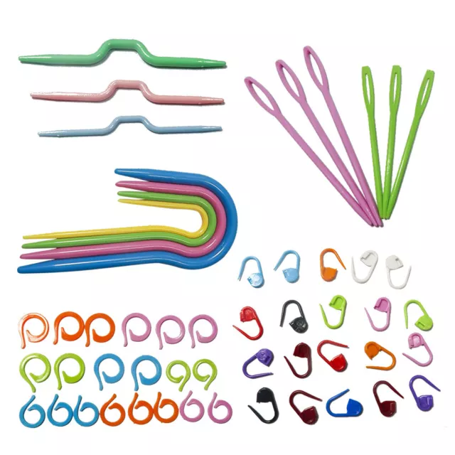 53pcs/set Knitting Kit Needle Clip Crochet Hook Plastic Knit DIY Craft Markers