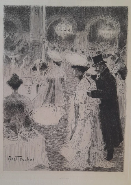 Louis-Abel Truchet - "LE CAFÉ DE PARIS"  (acquaforte e puntasecca)