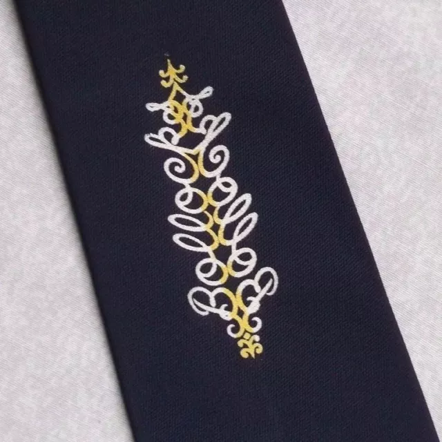 Tie Necktie Mens Vintage Crested Club Association Society  NAVY