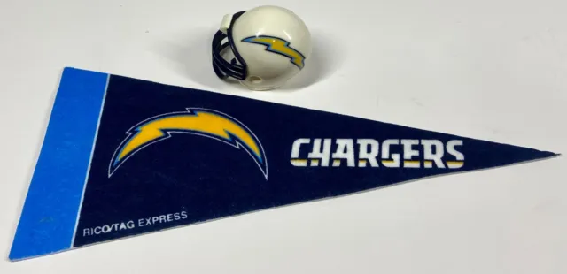 2011 Riddell Pocket Pro 2” NFL San Diego Chargers Mini Helmet and Rico Pennant