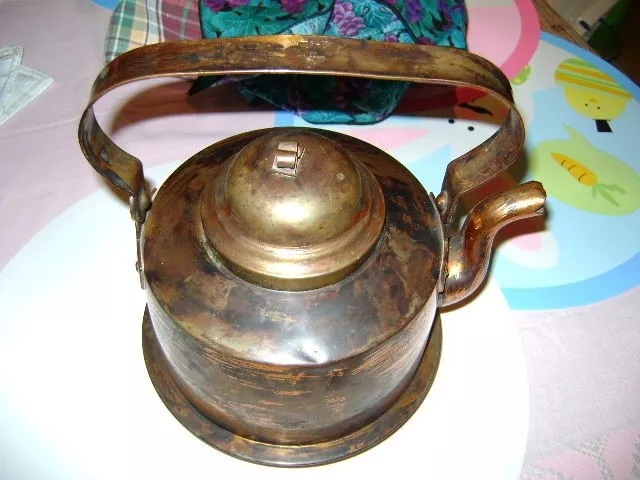 Antique 2L Copper Gooseneck Tea Kettle Pot 
