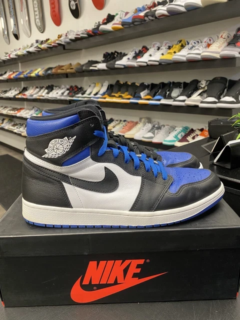 Jordan 1 Royal Toe Size 12 Pre-Owned 555088 041 Black Blue White