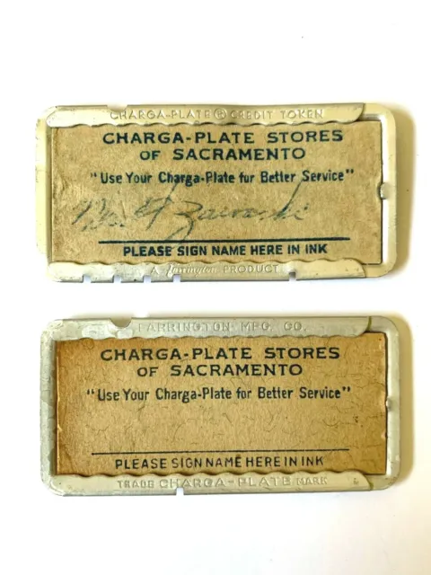 Vintage Charga-Plate Stores Sacramento CA Metal Credit charge card