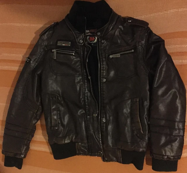 Giacca di pelle marrone per bambini Giacca di pelle marrone per bambini