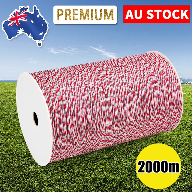 ELECTRIC FENCE WIRE 2000M Polywire Rolling Fencing Energiser Stainless