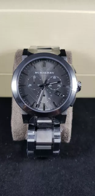 Brand New Burberry BU9354 Dark Gray Ion Plated Stainless Steel Men's Watch