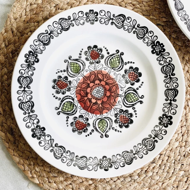 4 assiettes à dessert Sarreguemines modèle Agreste, 1920/30