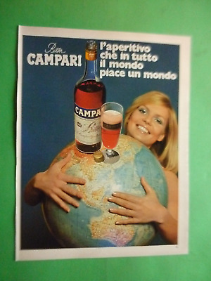 1971 Originale Pubblicita' vintage BITTER CAMPARI l'aperitivo PIACE UN MONDO