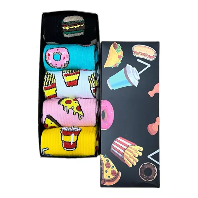 5 Pairs Food Gift Box Set/Cute Socks/Colourful Funny Socks/Unisex Socks