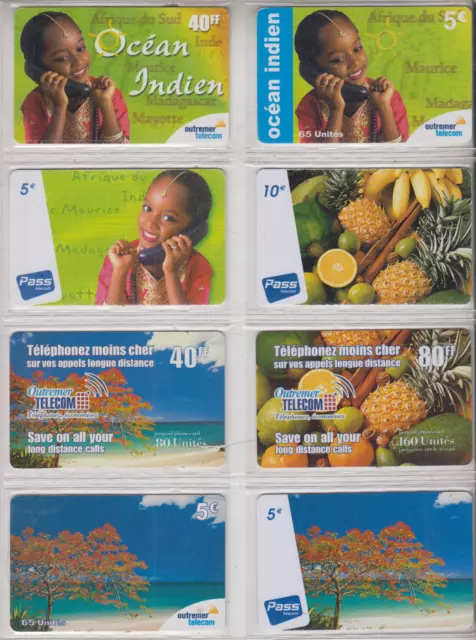 Lot De 8 Cartes Telephoniques Ile De La Reunion N°8