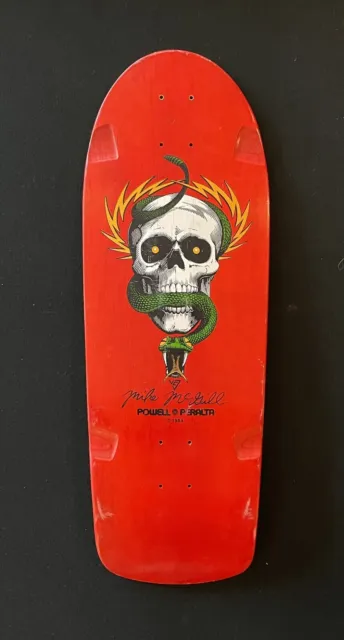 Vintage NOS OG Mike McGill Skull And Snake skateboard deck 1985 Powell Peralta