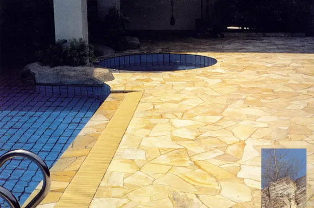 Piastre per marciapiedi piastre poligonali 30 m2 pietra naturale pannelli per terrazza piastrelle crema