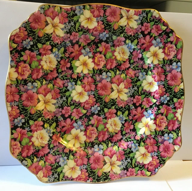 Vintage Royal Winton Grimwades Chintz  Florence  1959 Side Plate * 8 1/2" Square