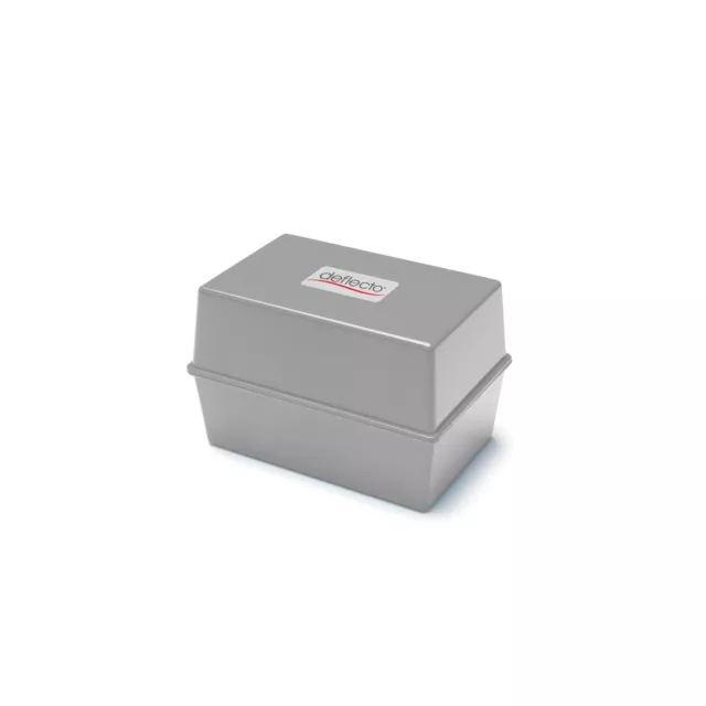 Deflecto Value Size 6 x 4 Index Card Box - Grey