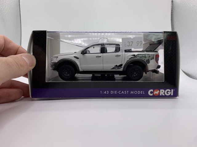 Miniature Vanguards Ford Ranger Raptor Pick-Up 2022 – 1/43, Blanc Et Noir, VA15203