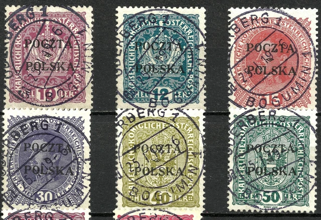 POLAND 1919 KRAKAU SET used LOT signed FILATELIA 4