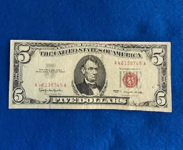 1963 Five Dollar Bill Red Seal Note Randomly Hand Picked VG - Fine FREE SHIPPING