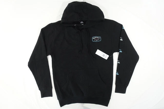 QUIKSILVER Nero Piccolo Pullover Surf Felpa Maglione Felpa Uomo Nwt Nuovo