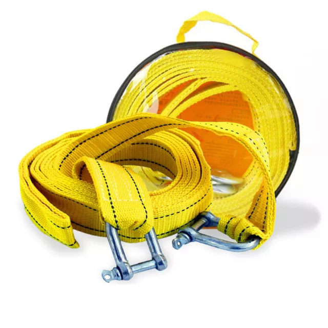 Câble de remorquage + crochets de sécurité 5m 8000kg Sangle Corde Traction  Remorquage Crochets en Fer Pour Camions Voiture
