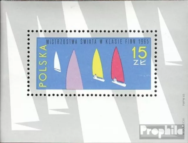 Briefmarken Polen 1965 Mi Block36 gestempelt Wassersportarten