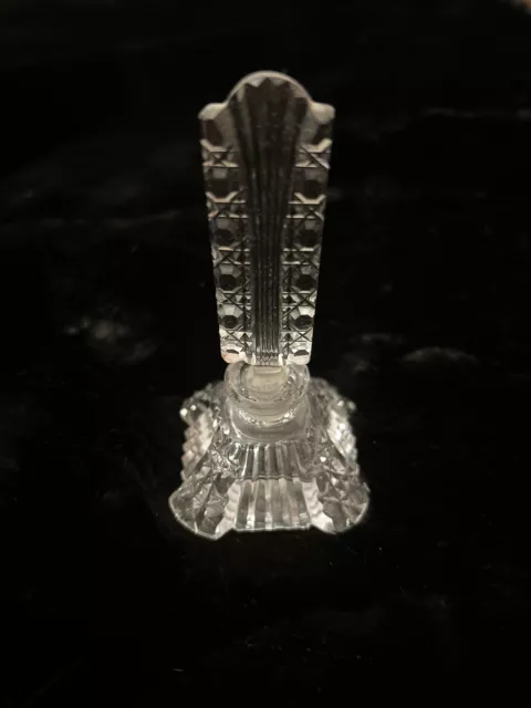 Vintage Antique~Czech Cut Crystal Clear Perfume Bottle with Art Deco Stopper