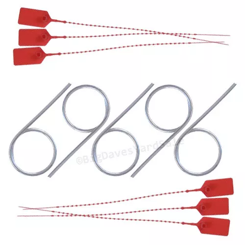 5 -  Fire Extinguisher LOCK PINS  and  6 - TAMPER SEALS   (Red)