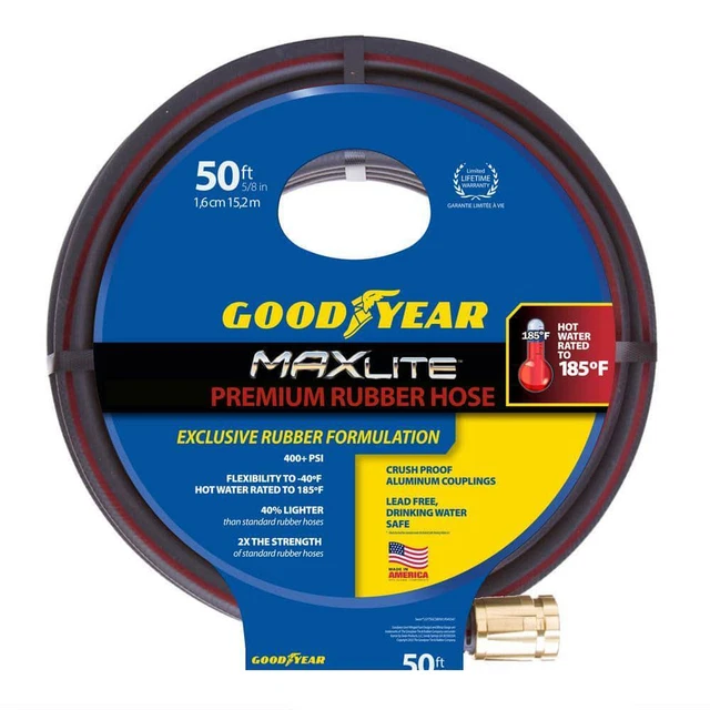 MAXLite 5/8 In. X 50 Ft. Premium Duty Rubber+ Water Hose