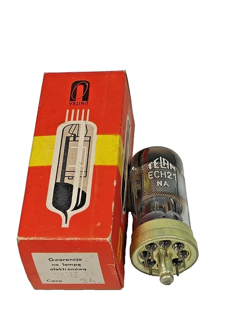 Tube/lampe Philips ECH21 (Triode Heptode) NOS - Neuf D'origine - Pour Radio TSF Vintage