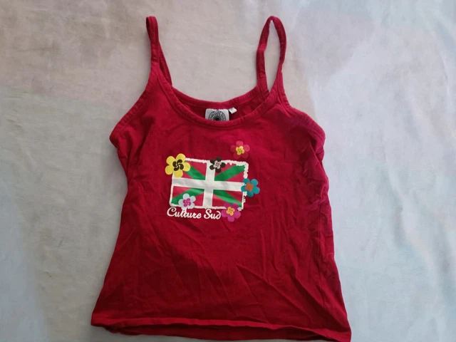Haut Tshirt débardeur sans manche rouge - Taille S - Marque Culture sud