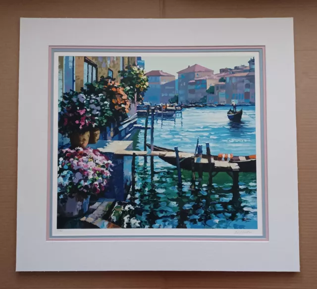 Howard Behrens Serigraph of Venice -Hand Signed/Matted/Embellished Print #17/300