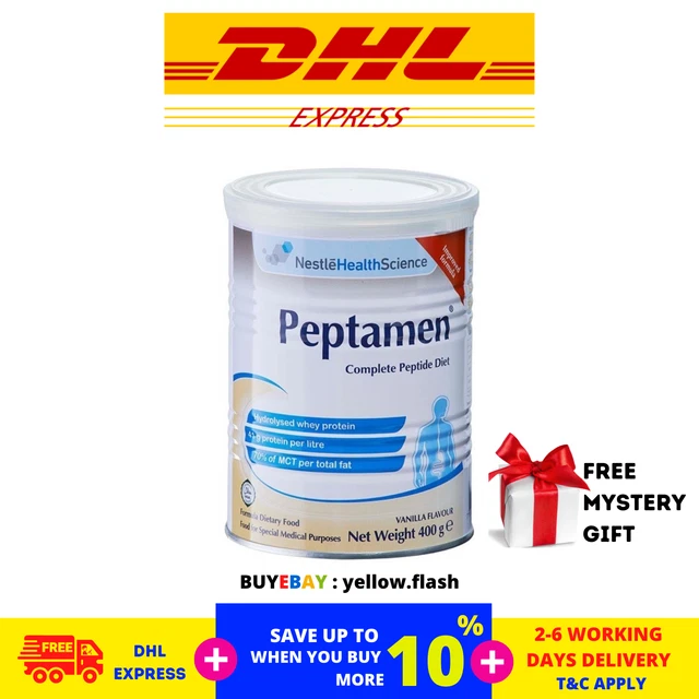 4 x 400g Nestlé PEPTAMEN Complete Peptide Diet Sabor a vainilla ENVÍO GRATIS